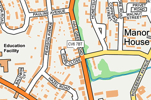 CV6 7BT map - OS OpenMap – Local (Ordnance Survey)