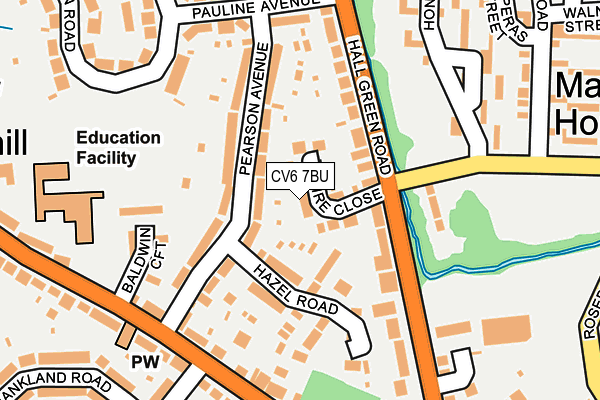 CV6 7BU map - OS OpenMap – Local (Ordnance Survey)