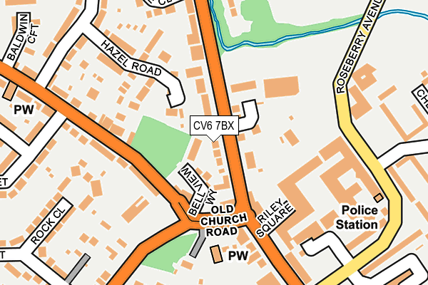 CV6 7BX map - OS OpenMap – Local (Ordnance Survey)