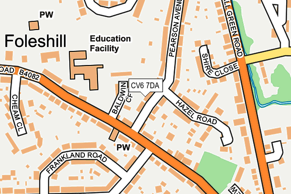 CV6 7DA map - OS OpenMap – Local (Ordnance Survey)