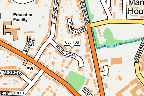 CV6 7DB map - OS OpenMap – Local (Ordnance Survey)