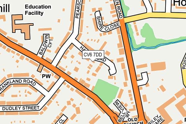 CV6 7DD map - OS OpenMap – Local (Ordnance Survey)