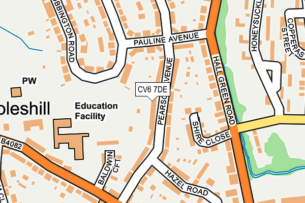CV6 7DE map - OS OpenMap – Local (Ordnance Survey)