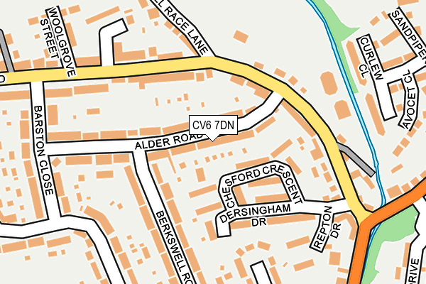 CV6 7DN map - OS OpenMap – Local (Ordnance Survey)