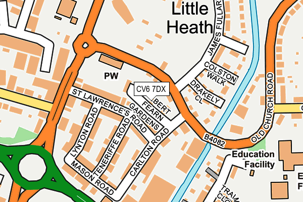 CV6 7DX map - OS OpenMap – Local (Ordnance Survey)