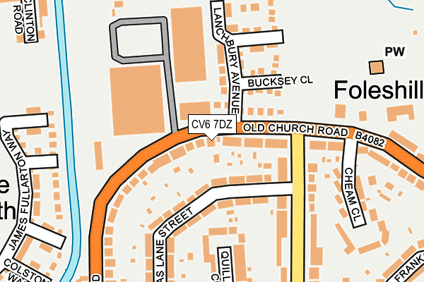 CV6 7DZ map - OS OpenMap – Local (Ordnance Survey)