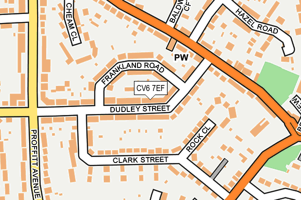 CV6 7EF map - OS OpenMap – Local (Ordnance Survey)