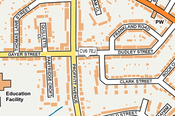CV6 7EJ map - OS OpenMap – Local (Ordnance Survey)