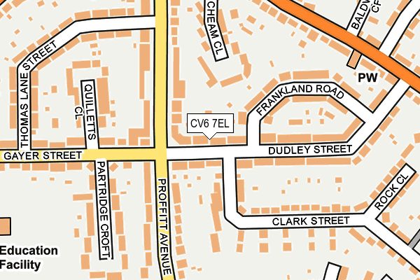 CV6 7EL map - OS OpenMap – Local (Ordnance Survey)