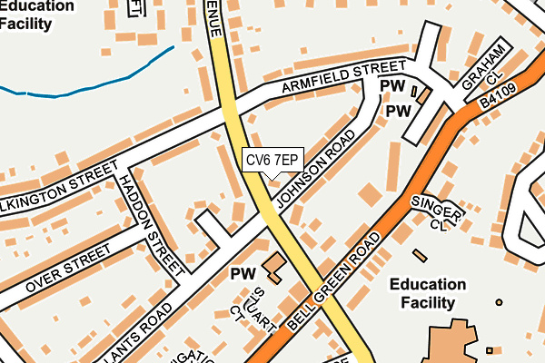 CV6 7EP map - OS OpenMap – Local (Ordnance Survey)