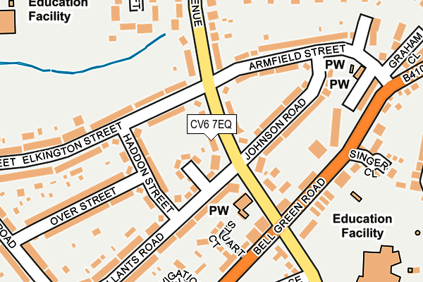 CV6 7EQ map - OS OpenMap – Local (Ordnance Survey)