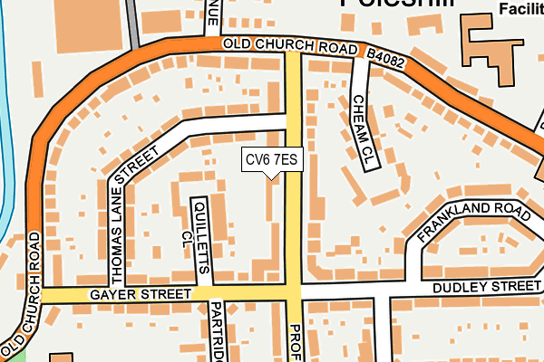 CV6 7ES map - OS OpenMap – Local (Ordnance Survey)