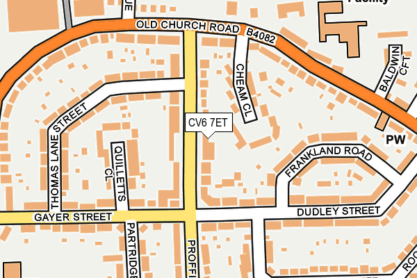 CV6 7ET map - OS OpenMap – Local (Ordnance Survey)