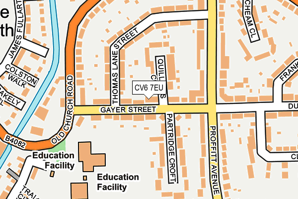 CV6 7EU map - OS OpenMap – Local (Ordnance Survey)