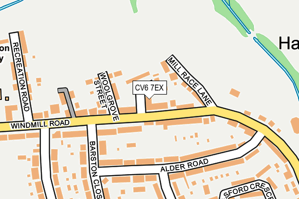 CV6 7EX map - OS OpenMap – Local (Ordnance Survey)