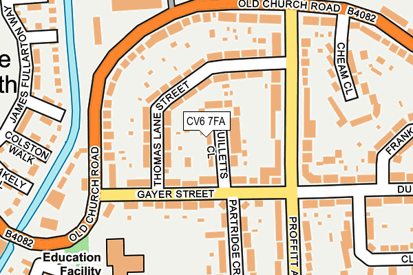 CV6 7FA map - OS OpenMap – Local (Ordnance Survey)