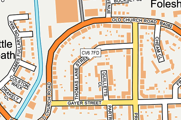 CV6 7FD map - OS OpenMap – Local (Ordnance Survey)