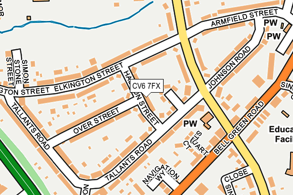 CV6 7FX map - OS OpenMap – Local (Ordnance Survey)