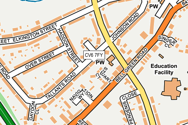 CV6 7FY map - OS OpenMap – Local (Ordnance Survey)