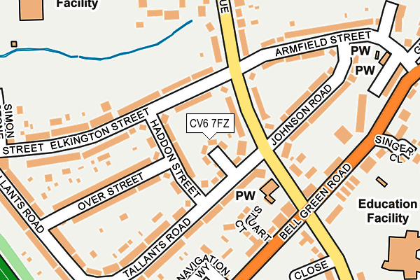 CV6 7FZ map - OS OpenMap – Local (Ordnance Survey)