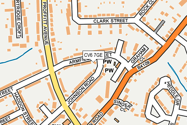 CV6 7GE map - OS OpenMap – Local (Ordnance Survey)
