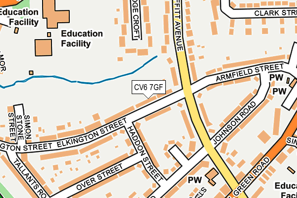 CV6 7GF map - OS OpenMap – Local (Ordnance Survey)