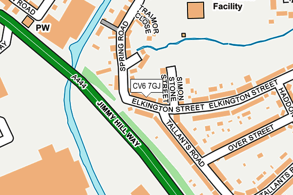 CV6 7GJ map - OS OpenMap – Local (Ordnance Survey)