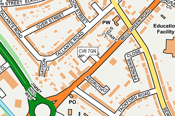 CV6 7GN map - OS OpenMap – Local (Ordnance Survey)