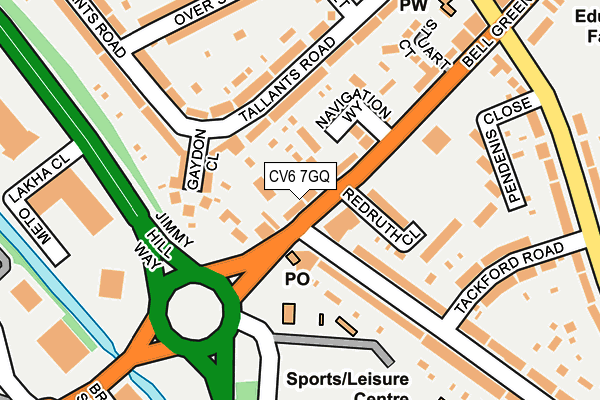 CV6 7GQ map - OS OpenMap – Local (Ordnance Survey)