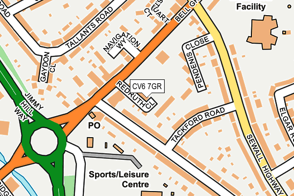 CV6 7GR map - OS OpenMap – Local (Ordnance Survey)