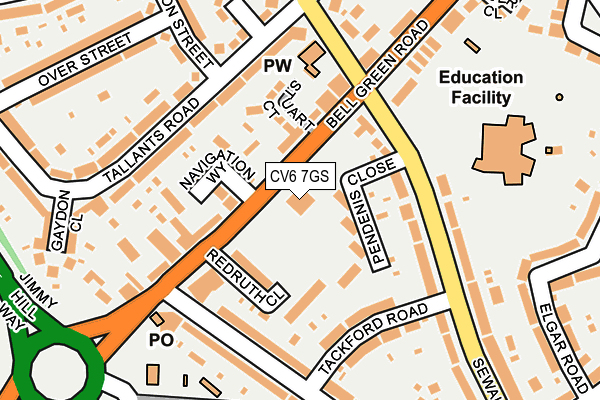 CV6 7GS map - OS OpenMap – Local (Ordnance Survey)