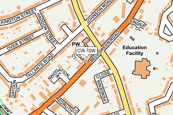 CV6 7GW map - OS OpenMap – Local (Ordnance Survey)