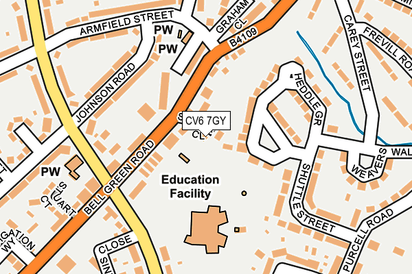 CV6 7GY map - OS OpenMap – Local (Ordnance Survey)