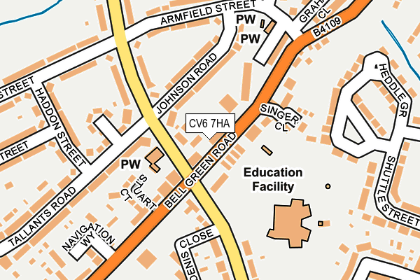 CV6 7HA map - OS OpenMap – Local (Ordnance Survey)