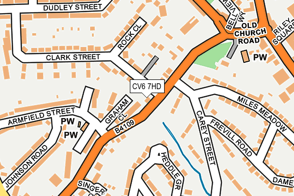 CV6 7HD map - OS OpenMap – Local (Ordnance Survey)