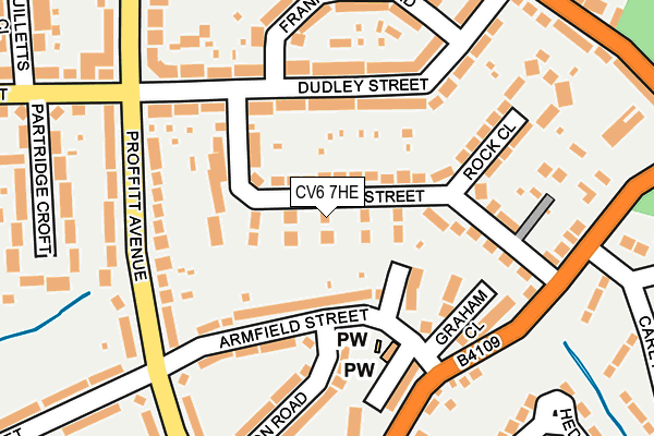 CV6 7HE map - OS OpenMap – Local (Ordnance Survey)