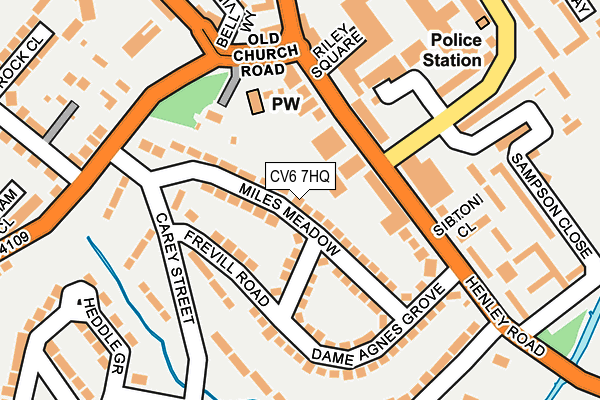 CV6 7HQ map - OS OpenMap – Local (Ordnance Survey)