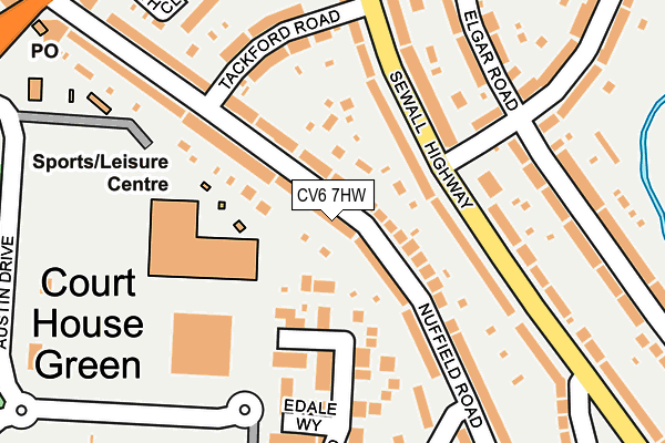 CV6 7HW map - OS OpenMap – Local (Ordnance Survey)