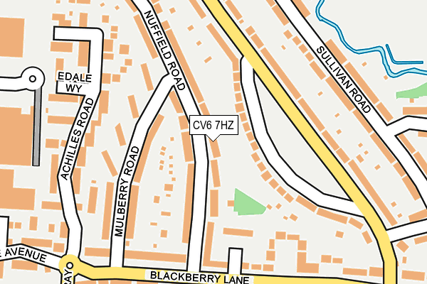 CV6 7HZ map - OS OpenMap – Local (Ordnance Survey)