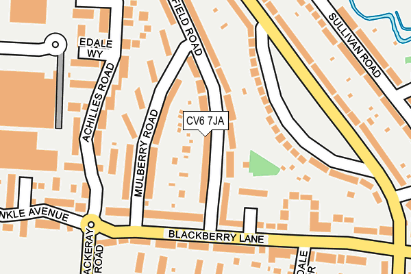 CV6 7JA map - OS OpenMap – Local (Ordnance Survey)