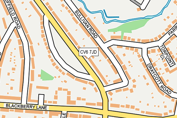 CV6 7JD map - OS OpenMap – Local (Ordnance Survey)