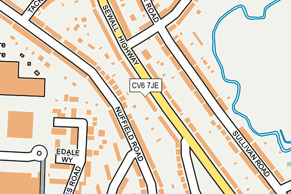 CV6 7JE map - OS OpenMap – Local (Ordnance Survey)