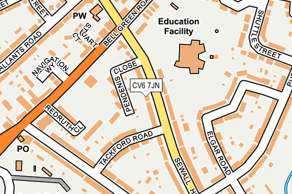 CV6 7JN map - OS OpenMap – Local (Ordnance Survey)