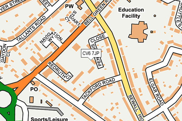 CV6 7JP map - OS OpenMap – Local (Ordnance Survey)