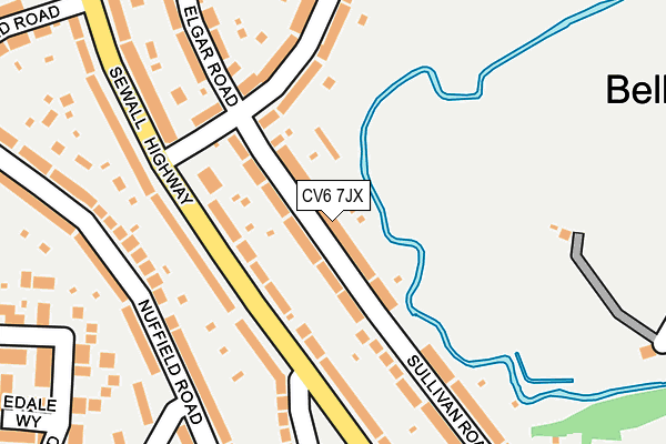 CV6 7JX map - OS OpenMap – Local (Ordnance Survey)