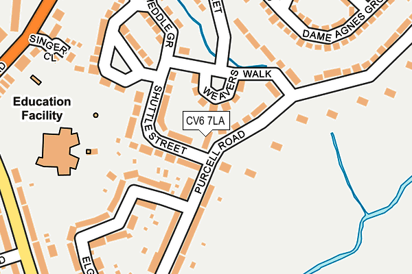 CV6 7LA map - OS OpenMap – Local (Ordnance Survey)