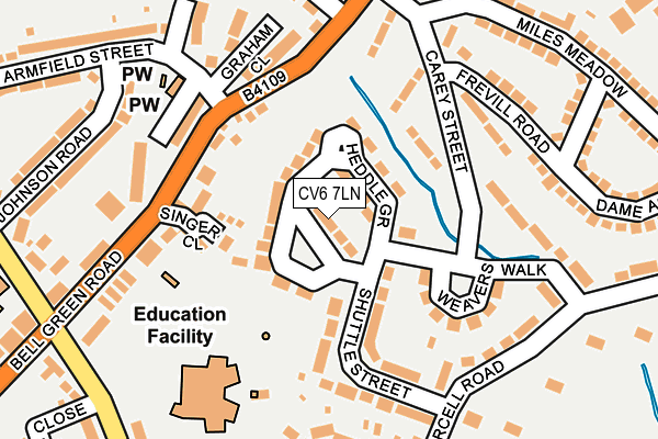 CV6 7LN map - OS OpenMap – Local (Ordnance Survey)