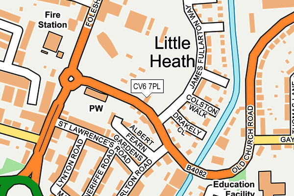 CV6 7PL map - OS OpenMap – Local (Ordnance Survey)