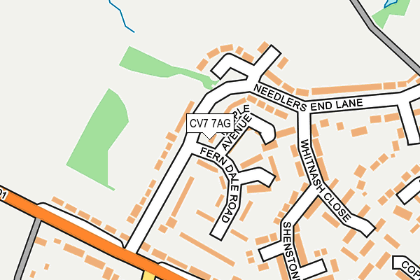 CV7 7AG map - OS OpenMap – Local (Ordnance Survey)