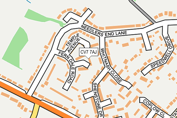 CV7 7AJ map - OS OpenMap – Local (Ordnance Survey)